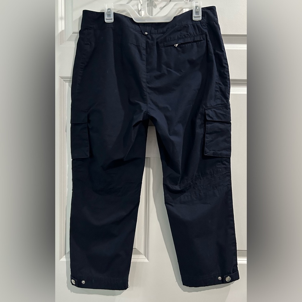 Lauren Ralph Lauren Cropped Navy Cargo Pants Size 12 P Nautical Preppy Mature - Picture 2 of 11